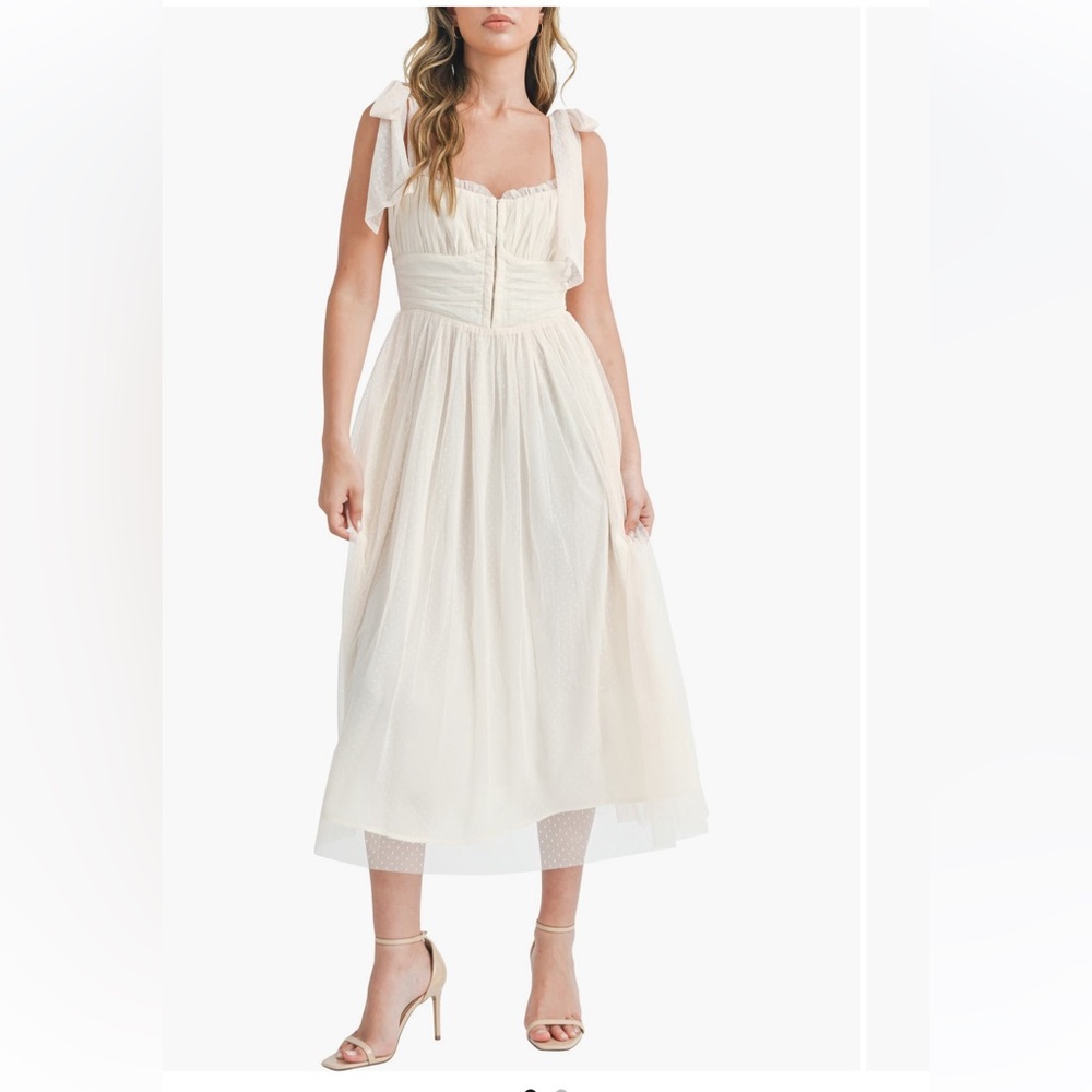 Lush Tie strap tulle midi dress